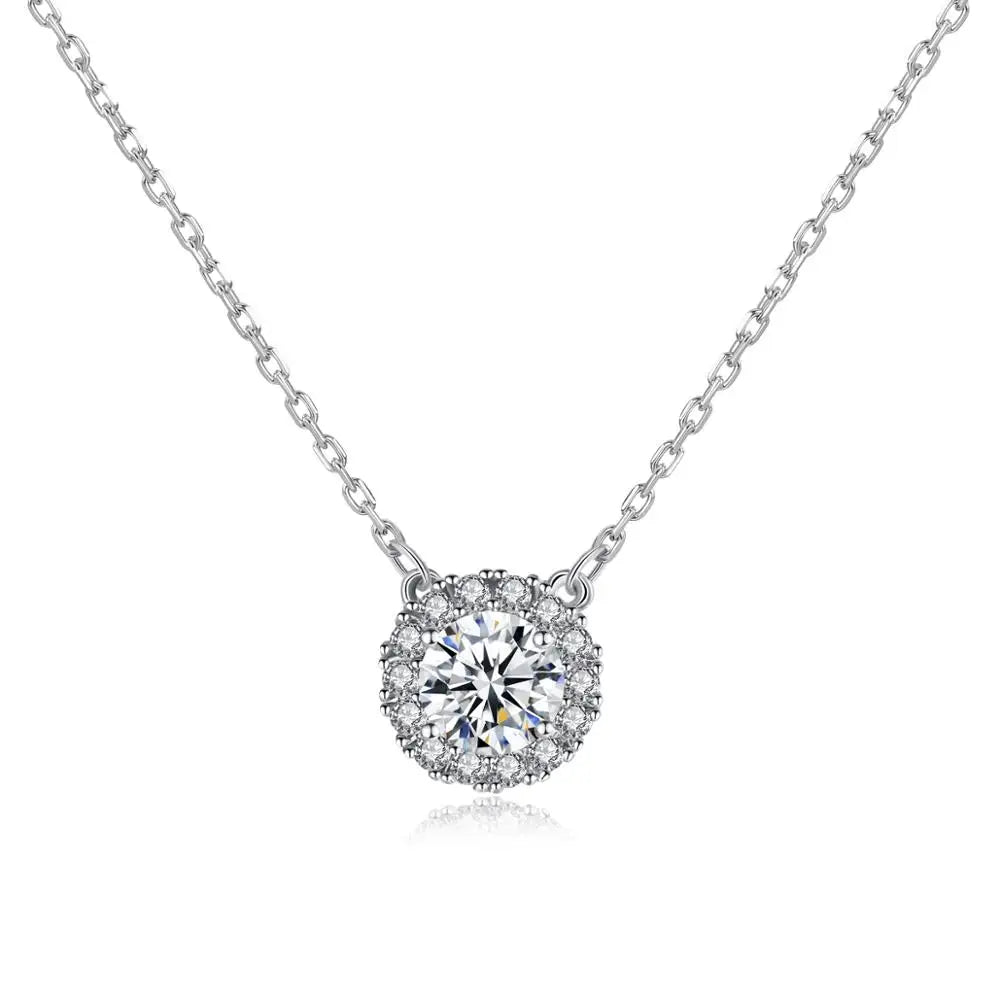 CZCITY Fashion Round Cut Cubic Zirconia CZ Stone Necklace for Couple Love Jewelry Gift