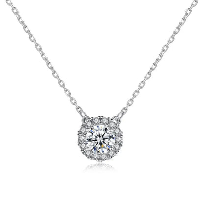 CZCITY Fashion Round Cut Cubic Zirconia CZ Stone Necklace for Couple Love Jewelry Gift