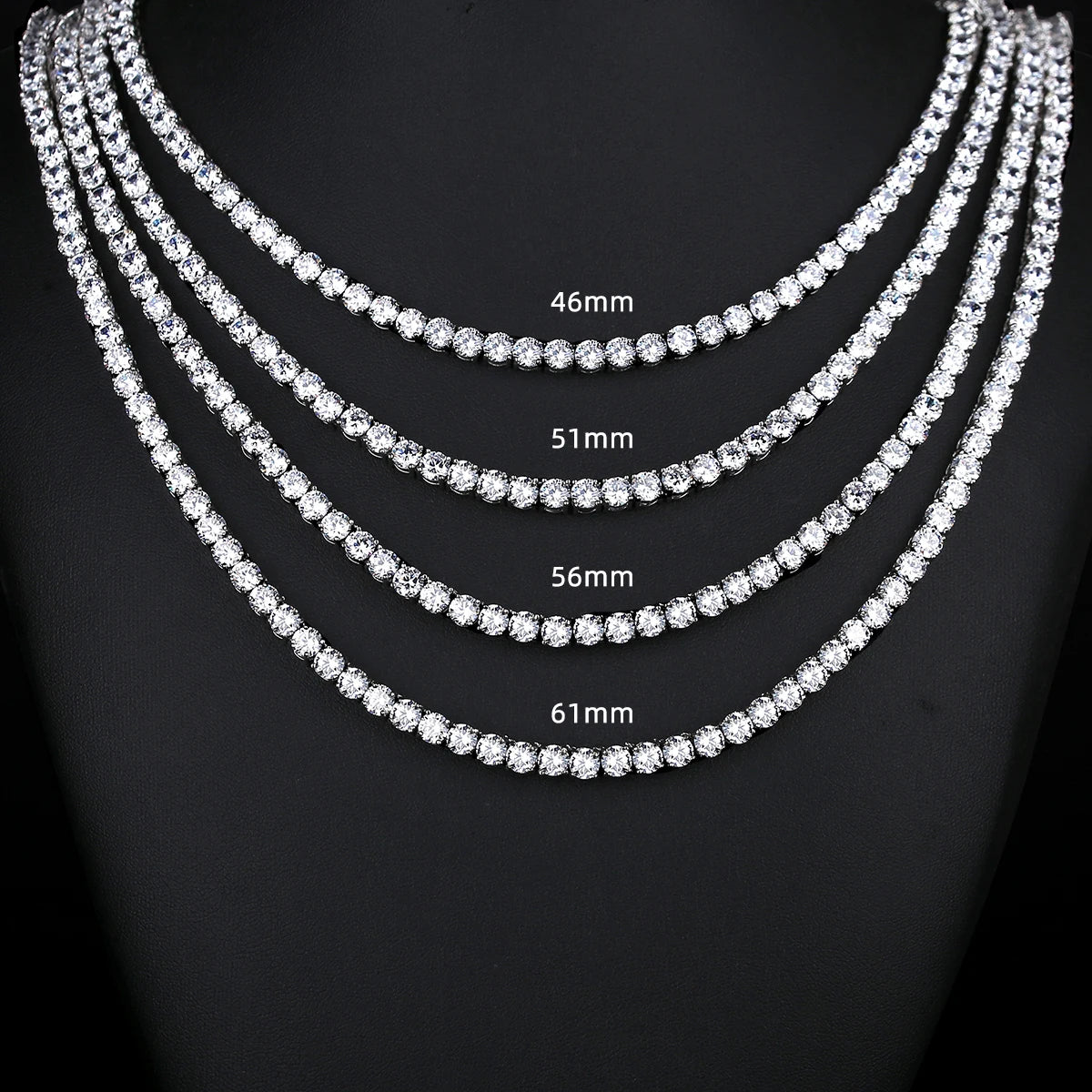 5mm Tennis Chain Diamond Necklace Iced Out Hip Hop Golden Tennis Chain Bling CZ Necklace