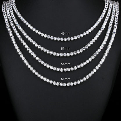 5mm Tennis Chain Diamond Necklace Iced Out Hip Hop Golden Tennis Chain Bling CZ Necklace