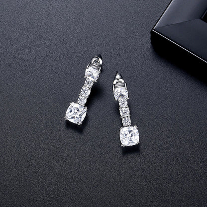 LUOTEEMI Elegant Women Cubic Zirconia Fashion Drop Earrings Ready to Ship CZ Jewelry for Women Low MOQ Free Shipping Earrings