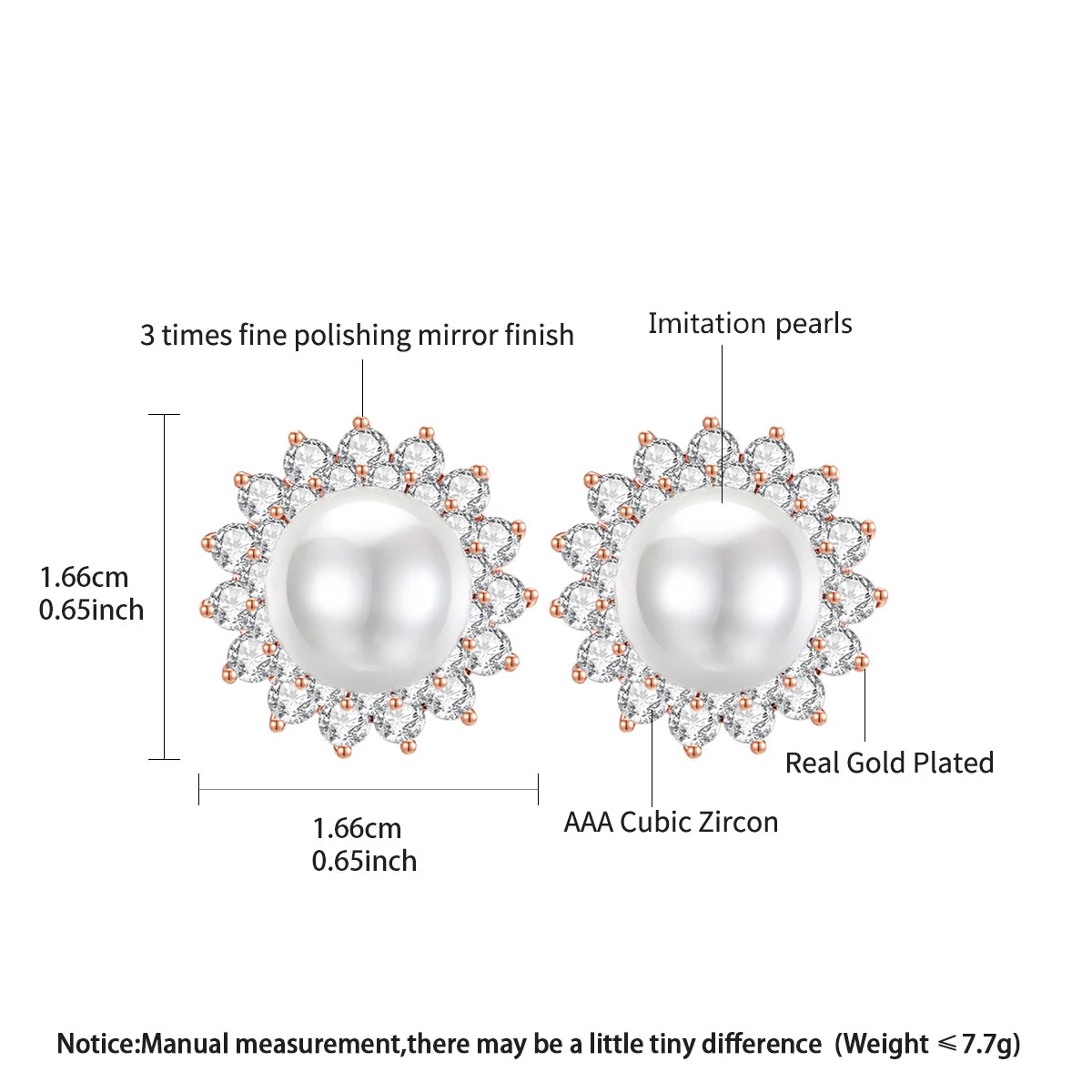 LUOTEEMI Wholesale Fashion Jewelry Wedding Rhodium Gold Plated Flower Shape Synthetic Pearl Women French Clip Stud Earrings