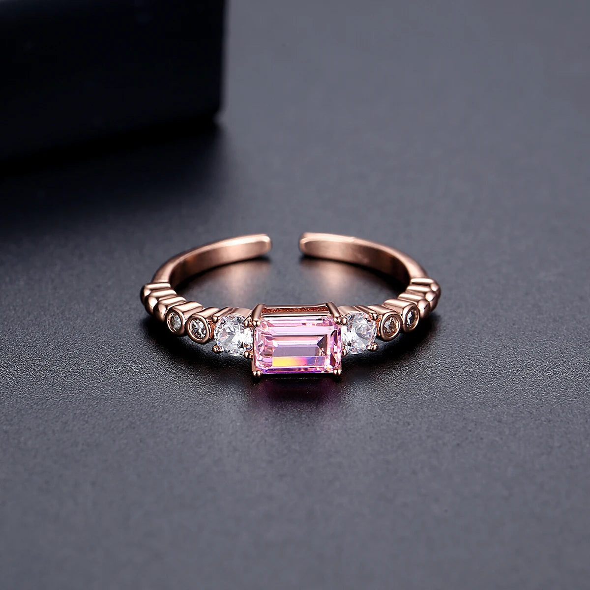 LUOTEEMI New Design Pink and Green Trendy Fashion Thin Japanese Women Open Adjustable Finger Rings Daily Wear Hand Jewelry