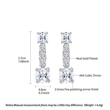 LUOTEEMI Elegant Women Cubic Zirconia Fashion Drop Earrings Ready to Ship CZ Jewelry for Women Low MOQ Free Shipping Earrings