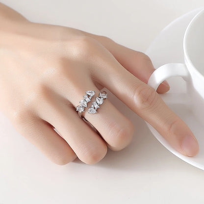 LUOTEEMI Cubic Zirconia Trendy Fashion Jewelry Adjustable Finger Ring for Girls High Quality Women Jewelry Factory Wholesale