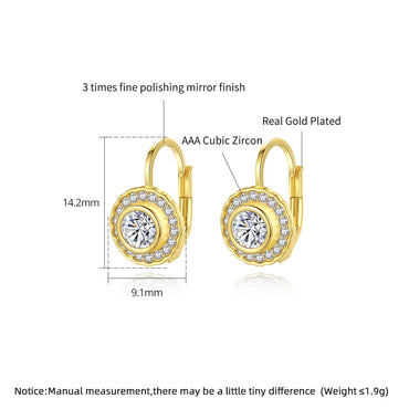 CZCITY Brass Elegant Woman Earing 2026 Cubic Zirconia Hoop Statement Charm Luxury Gold Korean Earrings