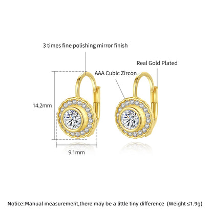 CZCITY Brass Elegant Woman Earing 2026 Cubic Zirconia Hoop Statement Charm Luxury Gold Korean Earrings