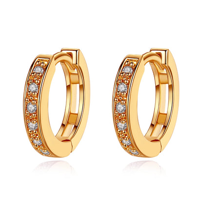 CZCITY Wholesale High Quality Luxury Rhodium Plated CZ Jewelry Popular Hip Hop Design Small Hoop Earrings for Women