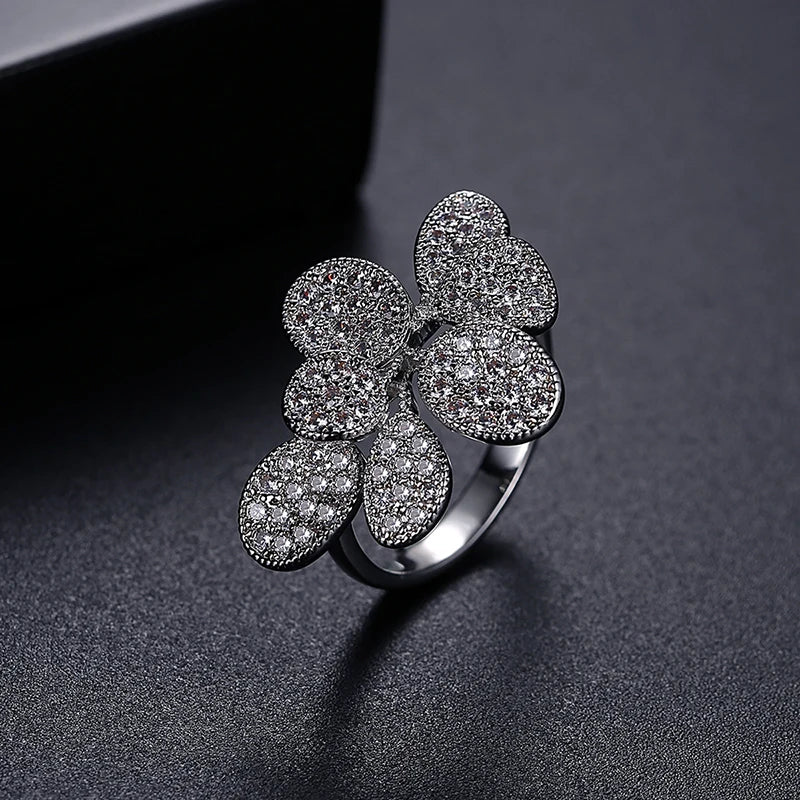 Elegant Design Couple Wedding Rings Engagement Luxury Flower for Women Rings Wholesale