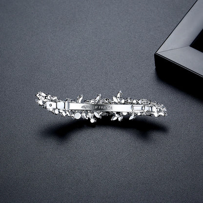LUOTEEMI Fashion Brass Parts Zircon Stone Girls French Pin Jewelry for Hair Party Jewelry Hair Clips Wedding Gifts