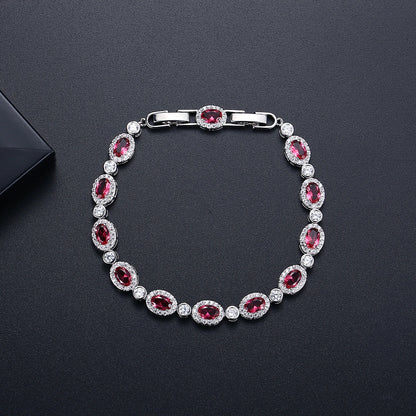LUOTEEMI New Oval Shape Fashion Cubic Zircon Luxury Copper Tennis Bracelet for Girls Designer Womens Hand Jewelry Bracelets