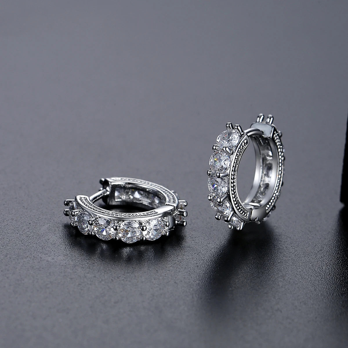 CZCITY Earring Cubic Zirconia Woman Jewelry Zircon Fashion Cute Lady Elegant Wholesale Small Round Earings