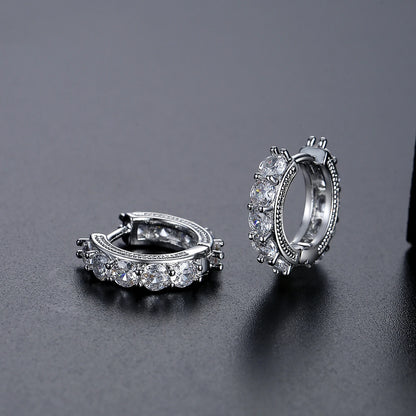 CZCITY Earring Cubic Zirconia Woman Jewelry Zircon Fashion Cute Lady Elegant Wholesale Small Round Earings
