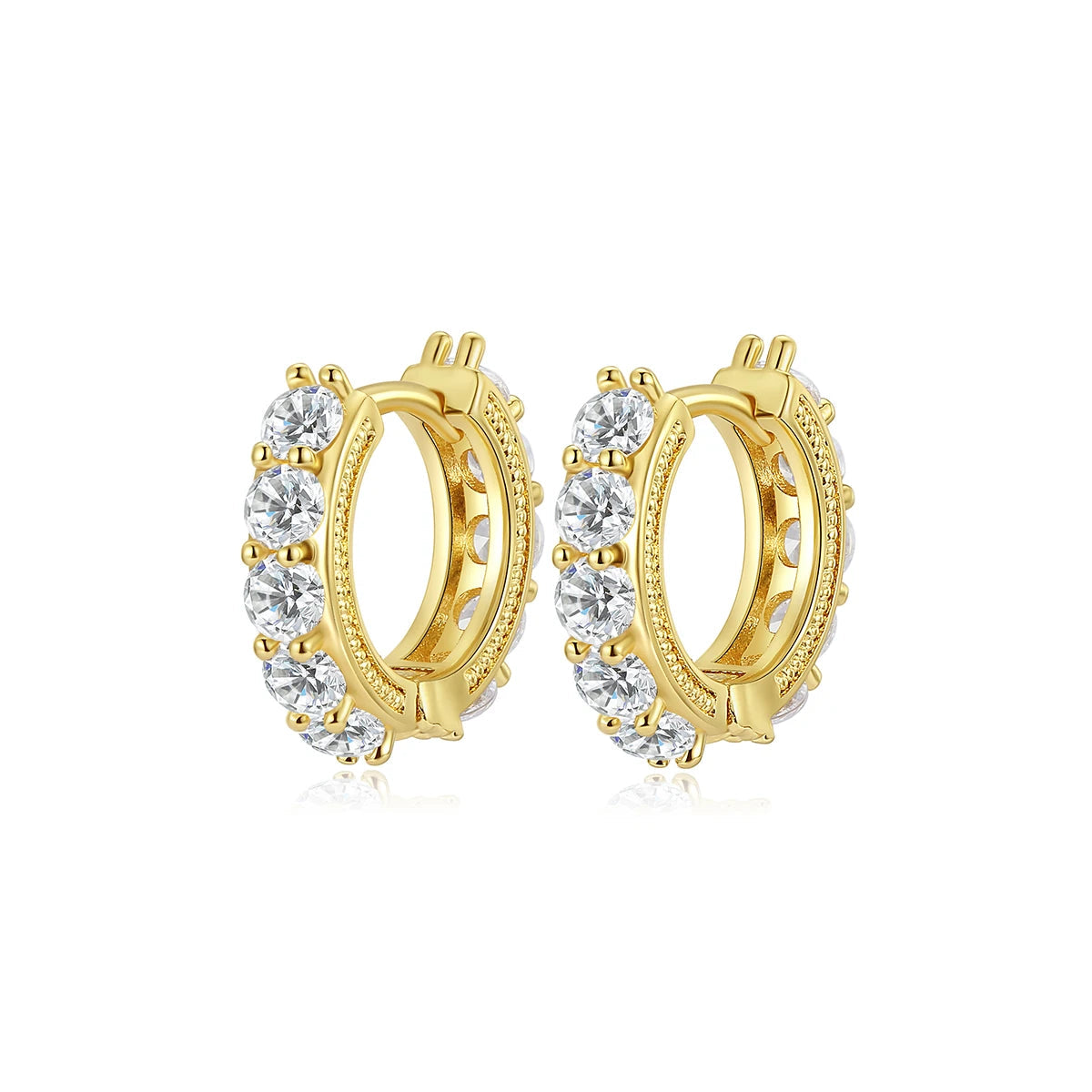 CZCITY Earring Cubic Zirconia Woman Jewelry Zircon Fashion Cute Lady Elegant Wholesale Small Round Earings