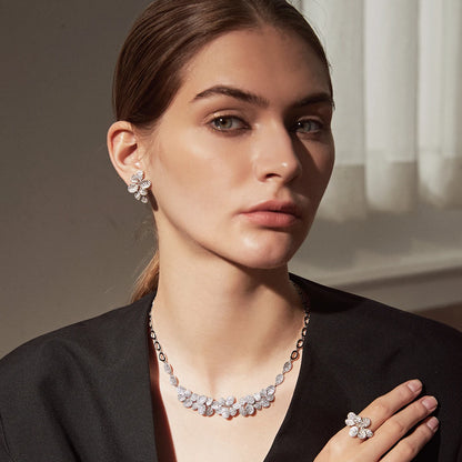 Trendy Multiple Rhodium Plated Brass Made Earrings AAA Cubic Zirconia Paving Setting Women Jewelry