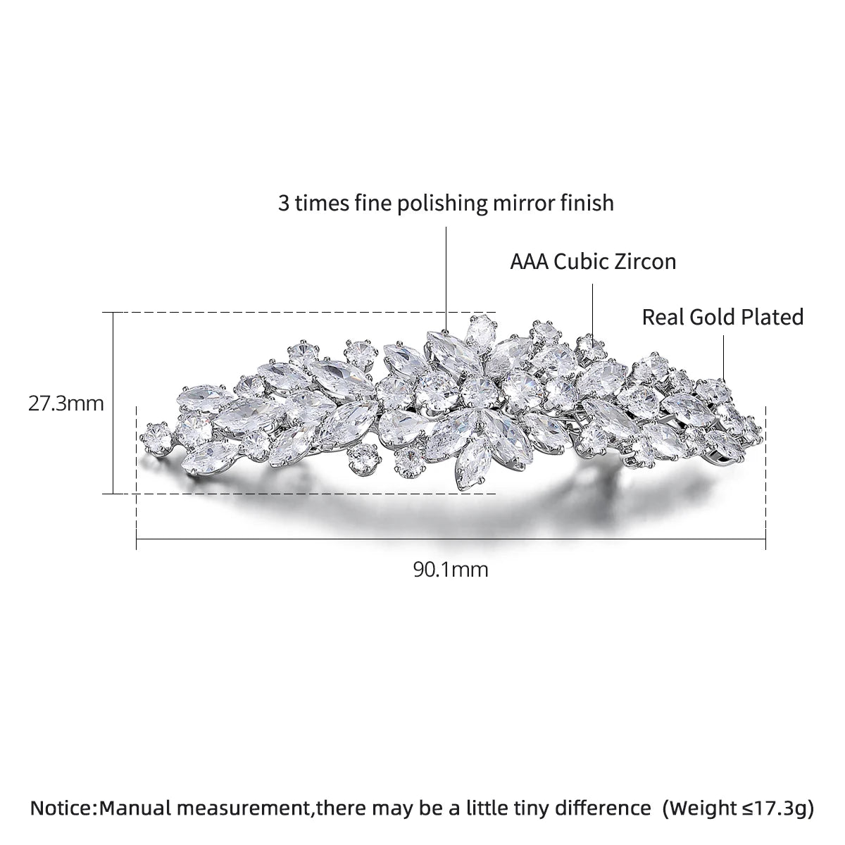 Bridal Party Wedding Luxury Jewelry Designer Stylist Korean Clip Pin for Girl Hair Accessories Woman