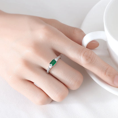 LUOTEEMI New Design Pink and Green Trendy Fashion Thin Japanese Women Open Adjustable Finger Rings Daily Wear Hand Jewelry