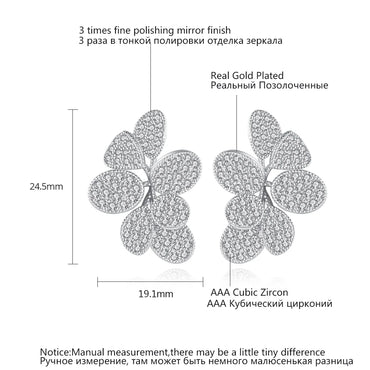 Trendy Multiple Rhodium Plated Brass Made Earrings AAA Cubic Zirconia Paving Setting Women Jewelry