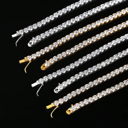 5mm Tennis Chain Diamond Necklace Iced Out Hip Hop Golden Tennis Chain Bling CZ Necklace