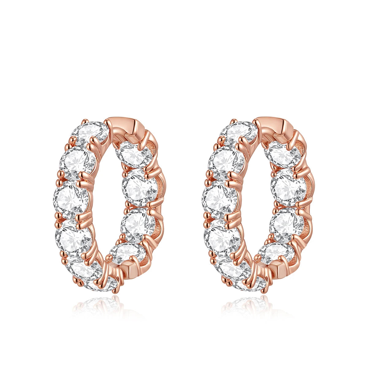 CZCITY New Design Classic Round Full of CZ Cubic Zirconia Trendy Korean Fashion Elegant Hoop Earings