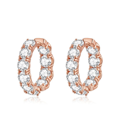 CZCITY New Design Classic Round Full of CZ Cubic Zirconia Trendy Korean Fashion Elegant Hoop Earings