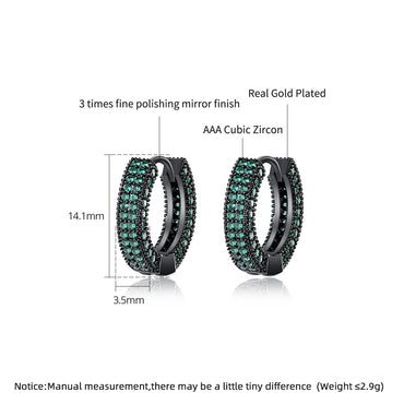 CZCITY Hiphop Hoop Earing Brazilian Dainty Designer Zirconia European Earring for Man and Women Punk Huggies