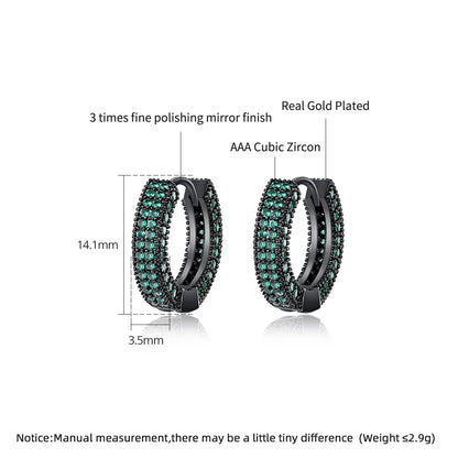 CZCITY Hiphop Hoop Earing Brazilian Dainty Designer Zirconia European Earring for Man and Women Punk Huggies
