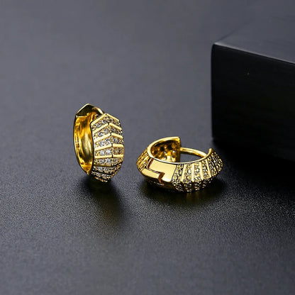 CZCITY Woman Vendor Diamond Golden Hip Hop Chunky Japan 90S Man Dangle Cubic Iced Out Hoop Earring
