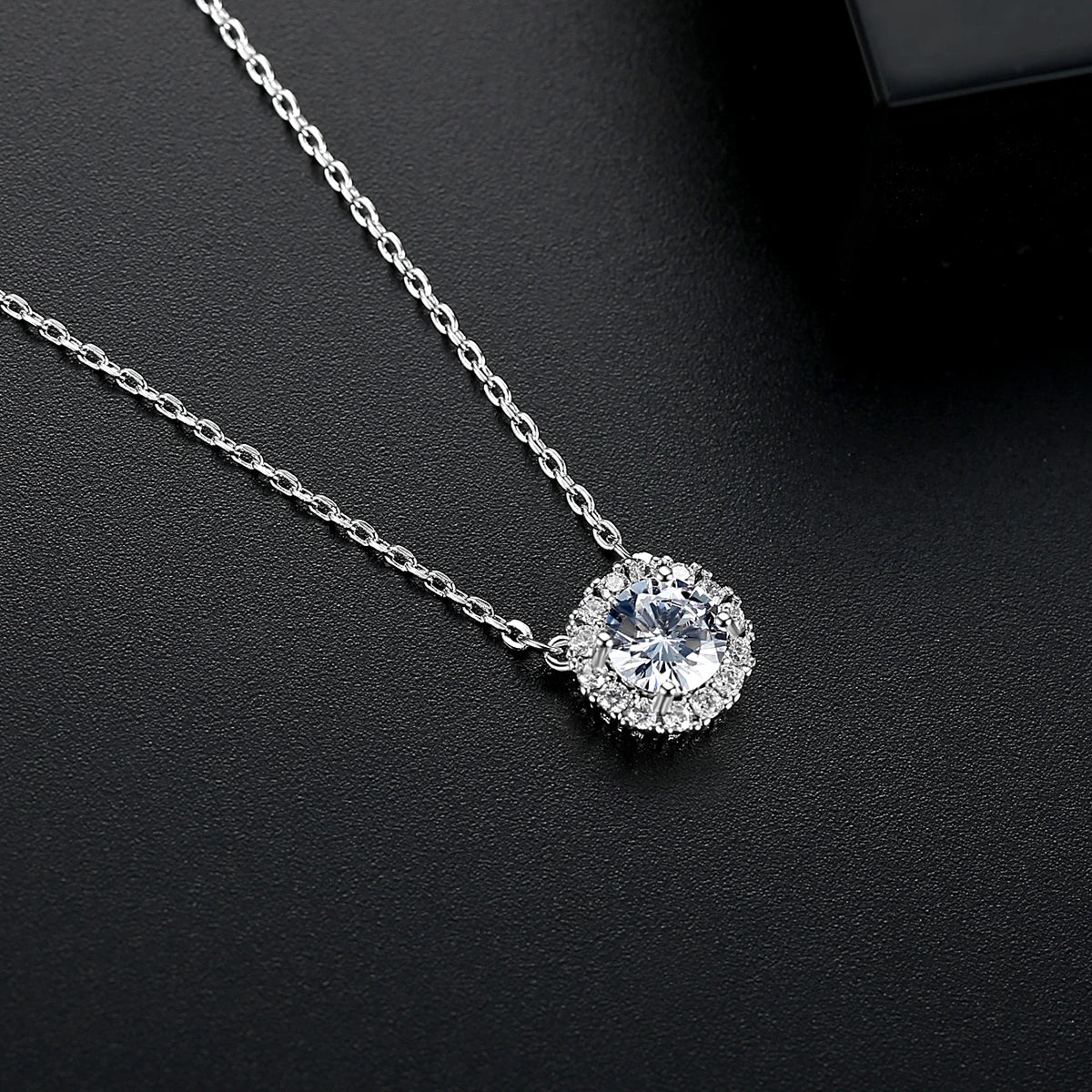 CZCITY Fashion Round Cut Cubic Zirconia CZ Stone Necklace for Couple Love Jewelry Gift