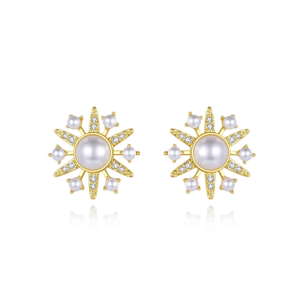 CZCITY Jewelry Earing Lady Woman Fashion Stud Big Statement 2025 CZ Pave Hot Sale Pearl and Flower Earrings