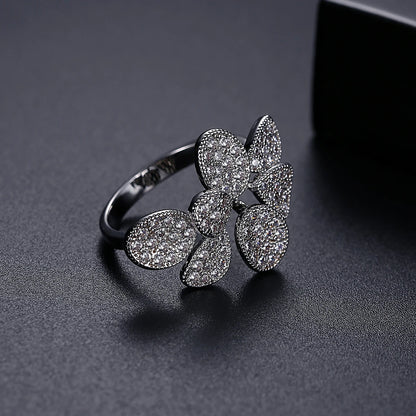Elegant Design Couple Wedding Rings Engagement Luxury Flower for Women Rings Wholesale