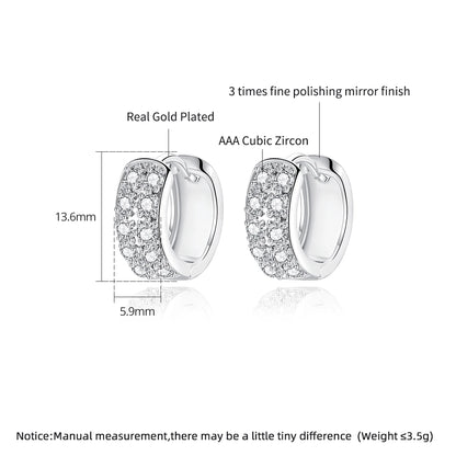 CZCITY Wholesale Women Gift Jewelry Tiny Cubic Zirconia Paved Hip Hop Hoop Cuff Earrings
