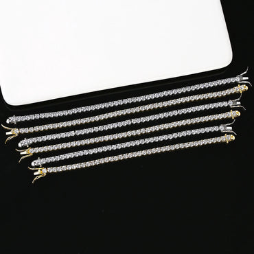 Women Copper 2021 Gold Plated Fashion Trendy Trending Mens Luxury Jewelry 4mm CZ Tennis Bracelet