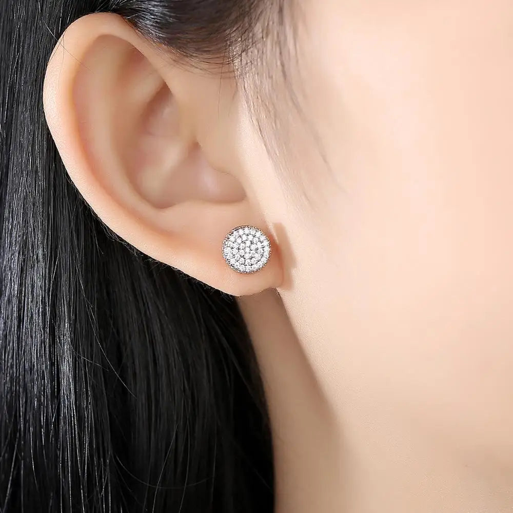 CZCITY Double Gold Plating High Quality Ear Stud Small Cubic Zirconia Hop Hop Stud Earrings for Men