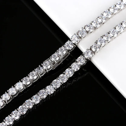 5mm Tennis Chain Diamond Necklace Iced Out Hip Hop Golden Tennis Chain Bling CZ Necklace
