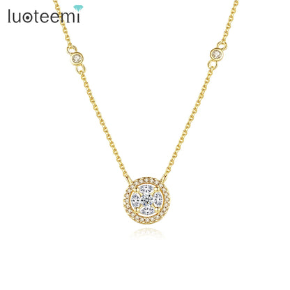 CZCITY Trendy Dainty Chains Necklace Cubic Zircon Womens Necklaces 2026 18K Gold Plated Charm Pendant