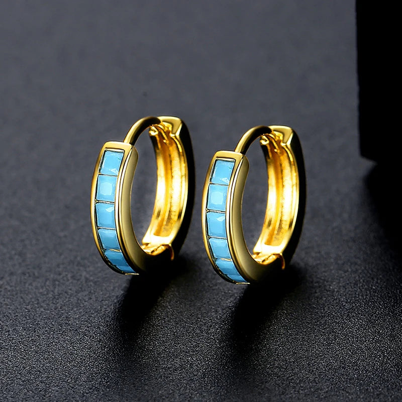CZCITY Modern Elegant European Fashion Earing Designer Minimalistic Hot Sale Turquoise Earring Woman