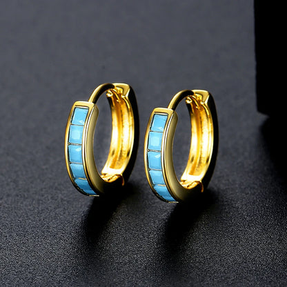 CZCITY Modern Elegant European Fashion Earing Designer Minimalistic Hot Sale Turquoise Earring Woman