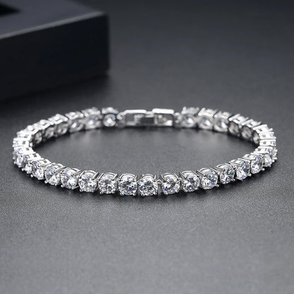 Women Luxury Jewelry Classic Design AAA+ Round 0.5 Carat Cubic Zircon Diamond Tennis Bracelet